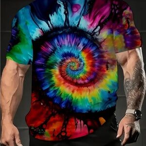NWT!!!Men's Tie-Dye Spiral Shirt